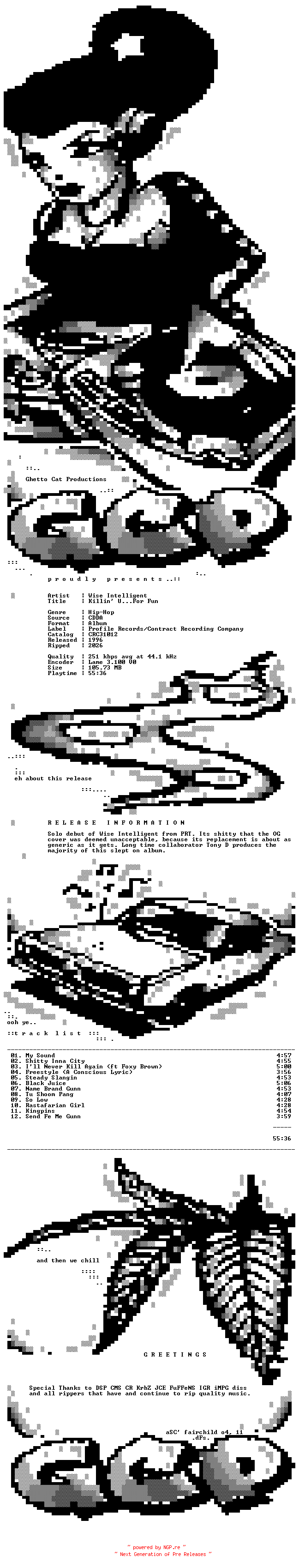 NFO for the release Wise_Intelligent-Killin_U...For_Fun-1996-GCP_INT by GCP_INT