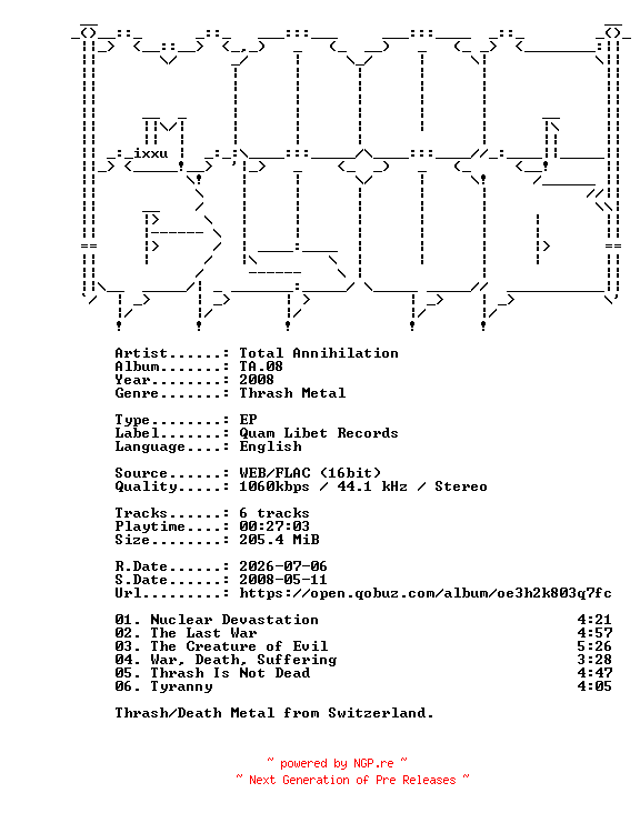 NFO for the release Total_Annihilation-TA.08-EP-16BIT-WEB-FLAC-2008-MOONBLOOD by MOONBLOOD