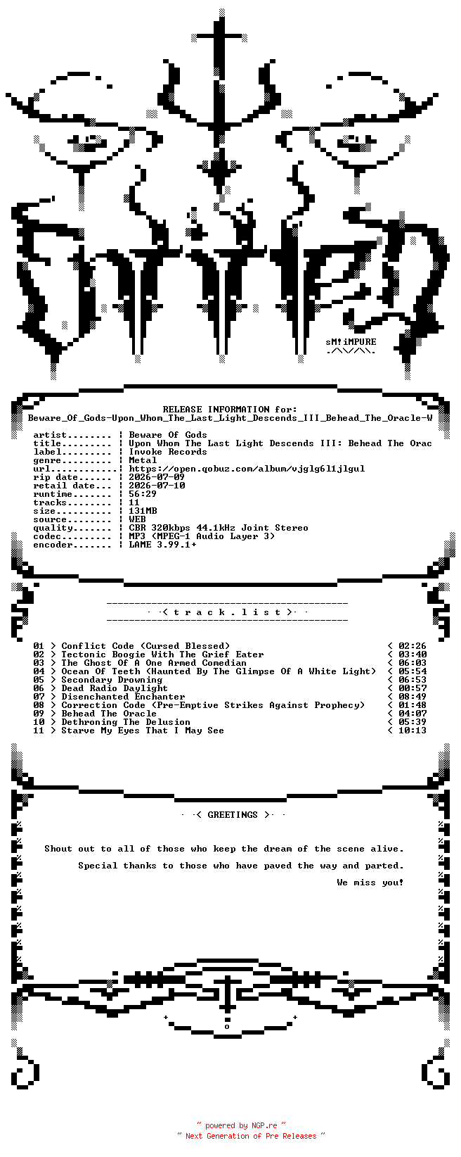 NFO for the release Beware_Of_Gods-Upon_Whom_The_Last_Light_Descends_III_Behead_The_Oracle-WEB-2026-ENTiTLED by ENTiTLED