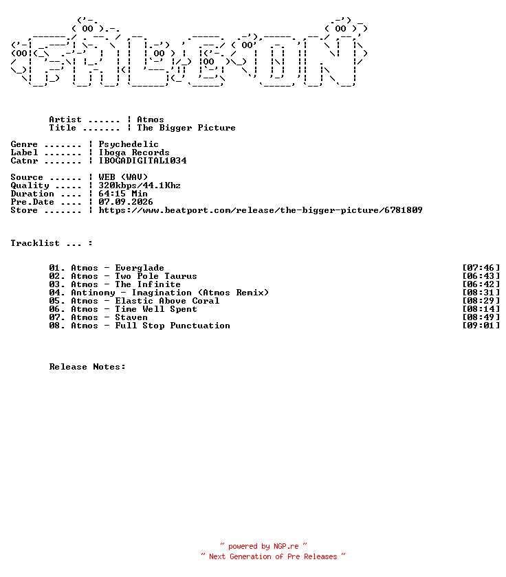 NFO for the release Atmos-The_Bigger_Picture-(IBOGADIGITAL1034)-WEB-2026-FALCON by FALCON