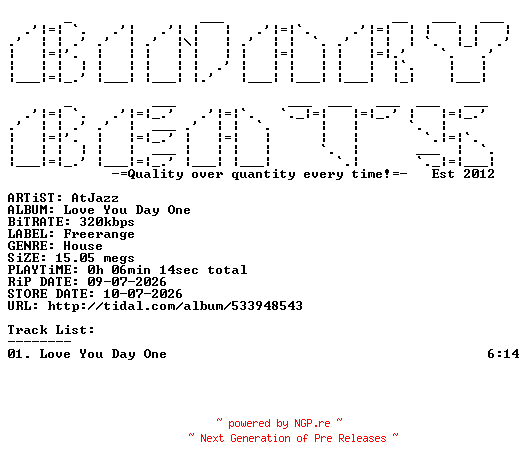 NFO for the release Atjazz-Love_You_Day_One-(FRD318S)-SINGLE-WEB-2026-BB by BB
