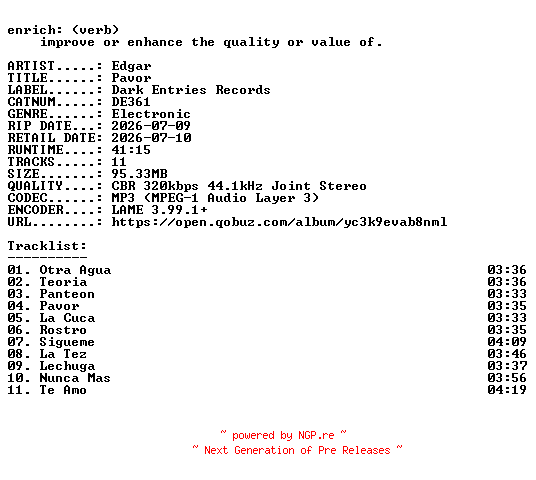 NFO for the release Edgar-Pavor-(DE361)-WEB-2026-ENRiCH by ENRiCH