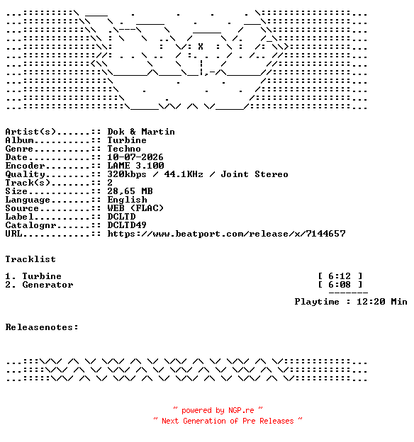 NFO for the release Dok_And_Martin-Turbine-DCLTD49-WEB-2026-WAV by WAV
