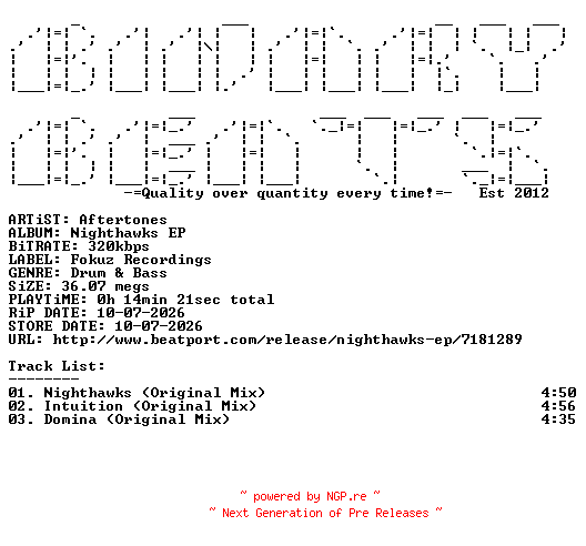 NFO for the release Aftertones-Nighthawks_EP-(FOKUZ404)-WEB-2026-BB by BB