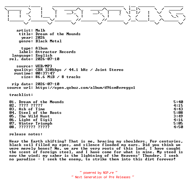 NFO for the release Molh-Dream_of_the_Mounds-WEB-2026-BLEEDiNG by BLEEDiNG