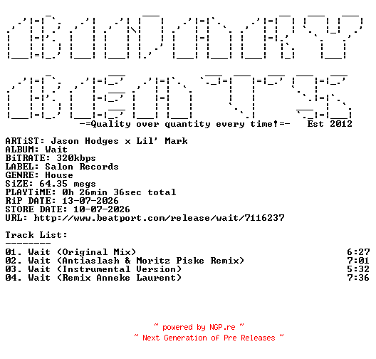 NFO for the release Jason_Hodges_x_Lil_Mark-Wait-(Salon022)-WEB-2026-BB by BB