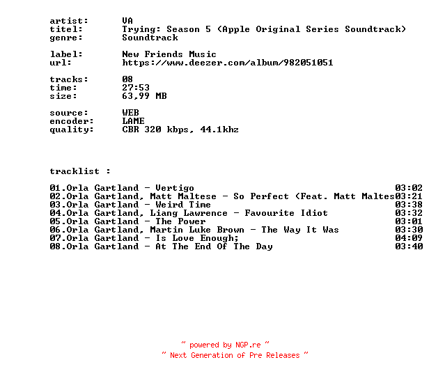 NFO for the release VA_-_Trying_Season_5_(Apple_Original_Series_Soundtrack)-OST-WEB-2026-BITCOINS by BITCOINS