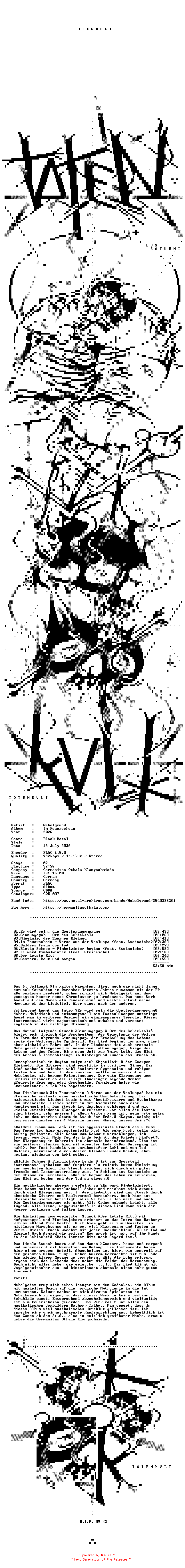 NFO for the release Nebelgrund-Im_Feuerschein-DE-CD-FLAC-2026-TOTENKVLT by TOTENKVLT