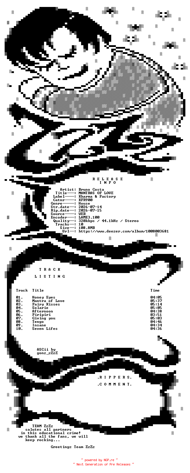 NFO for the release Bruno_Costa_-_MANTRAS_OF_LOVE-(KFR900)-WEB-2026-ZzZz by ZzZz