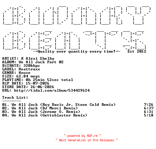 NFO for the release K_Alexi_Shelby-We_All_Jack_Part_02-(HEATTRAXX02)-WEB-2026-BB by BB