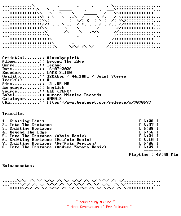 NFO for the release Alexskyspirit-Beyond_The_Edge-AMR018-WEB-2026-WAV by WAV
