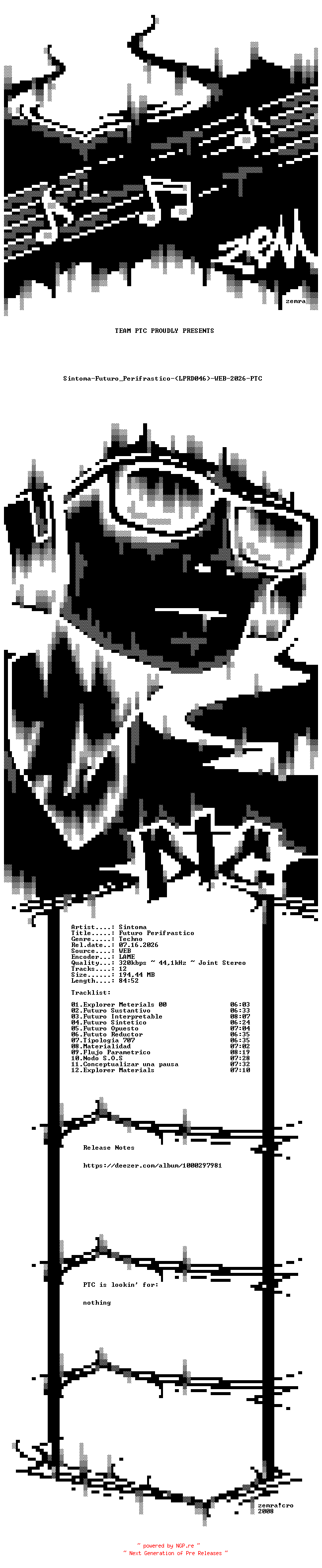 NFO for the release Sintoma-Futuro_Perifrastico-(LPRD046)-WEB-2026-PTC by PTC