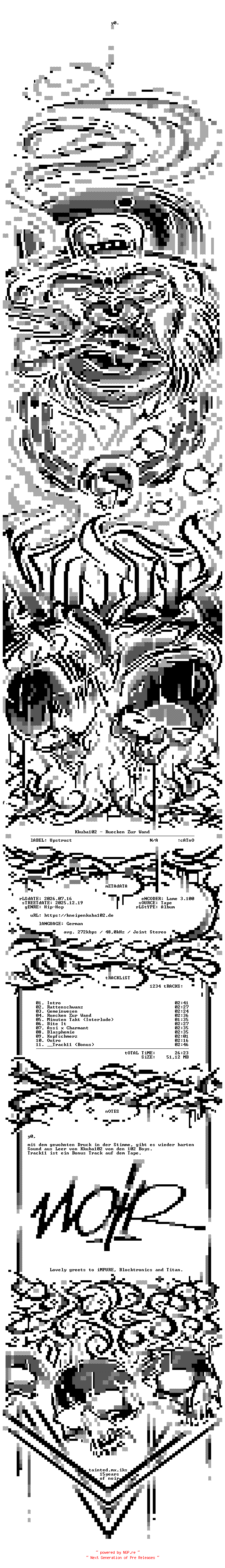 NFO for the release Kkuba102-Ruecken_Zur_Wand-TAPE-DE-2025-NOiR by NOiR
