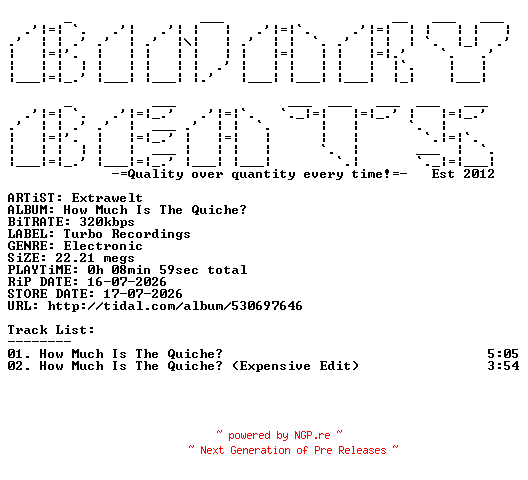 NFO for the release Extrawelt-How_Much_Is_The_Quiche-WEB-2026-BB by BB
