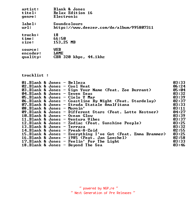 NFO for the release Blank_And_Jones_-_Relax_Edition_16-WEB-2026-BITCOINS by BITCOINS