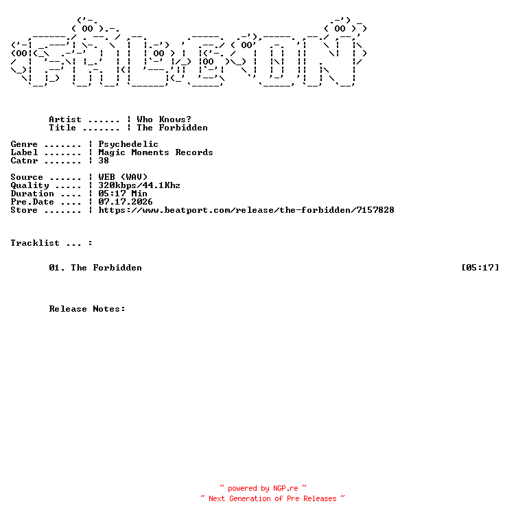 NFO for the release Who_Knows-The_Forbidden-(38)-SINGLE-WEB-2026-FALCON by FALCON