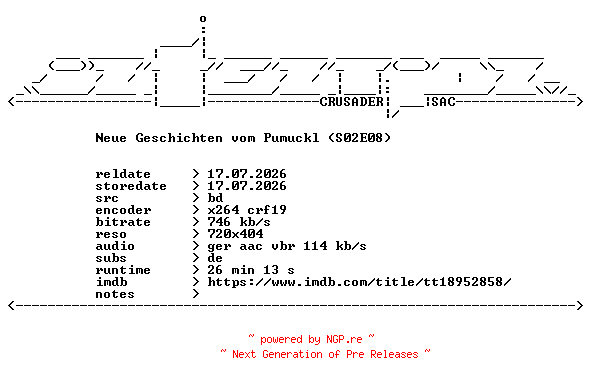 NFO for the release Neue.Geschichten.vom.Pumuckl.S02E08.German.BDRip.x264-iNTENTiON by iNTENTiON