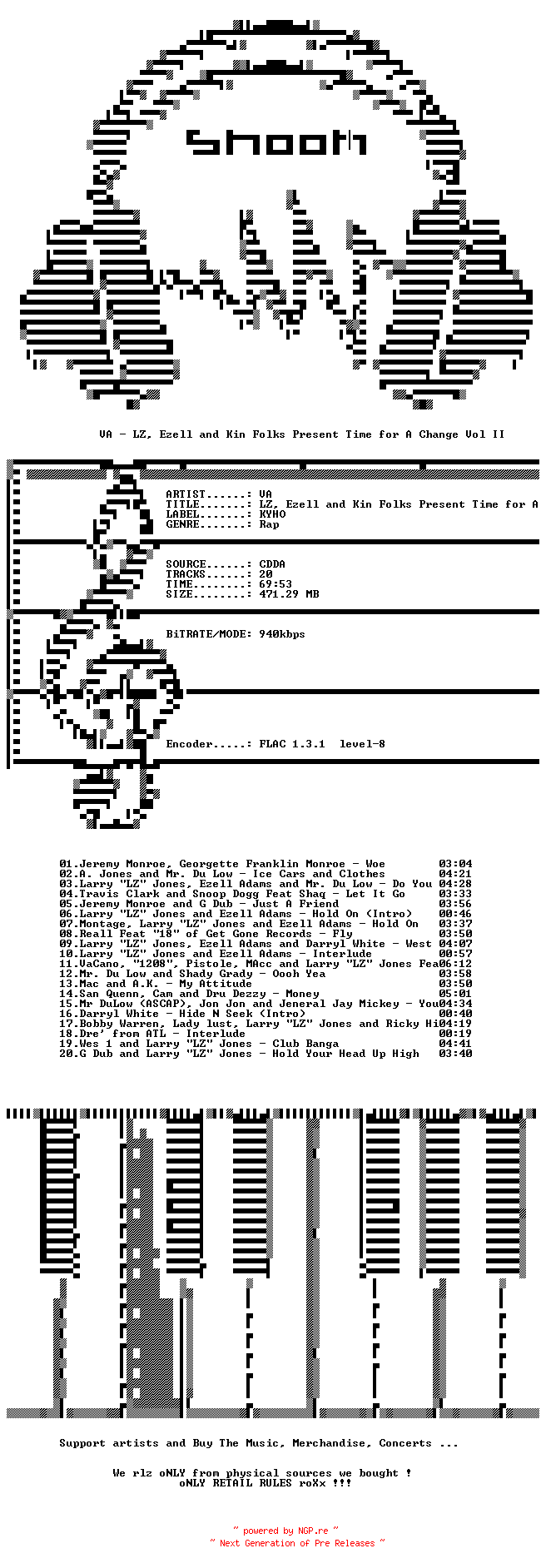 NFO for the release VA-LZ_Ezell_And_Kin_Folks_Present_Time_For_A_Change_Vol_II-CD-FLAC-2006-SNOOK by SNOOK
