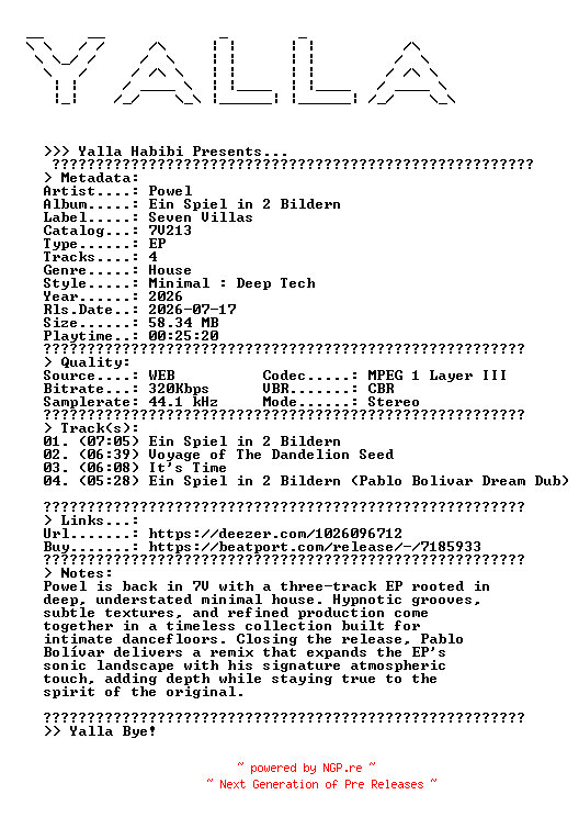 NFO for the release Powel--Ein_Spiel_in_2_Bildern-(7V213)-WEB-2026-YALLA by YALLA