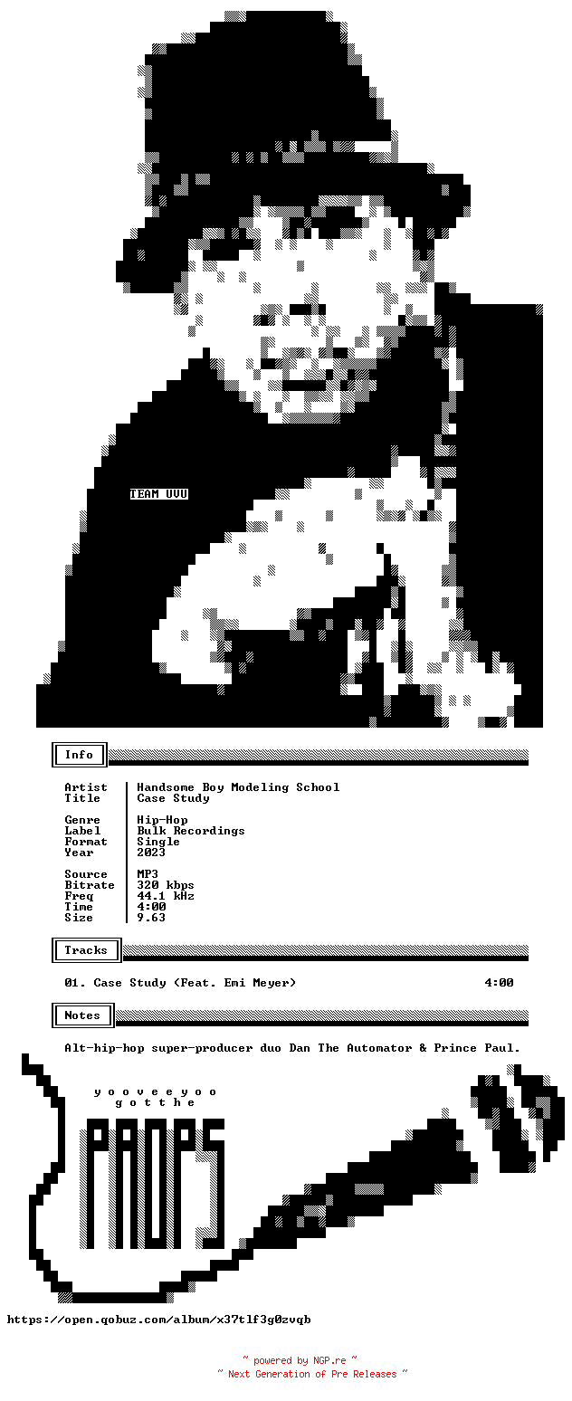 NFO for the release Handsome_Boy_Modeling_School-Case_Study_(Feat_Emi_Meyer)-Single-WEB-2023-UVU by UVU