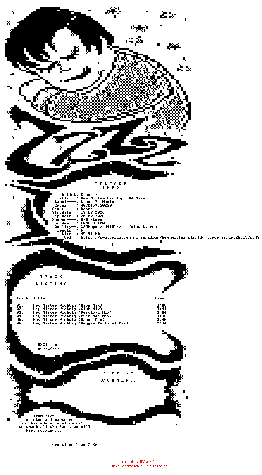 NFO for the release Steve_Es_-_Hey_Mister_Wichtig_(DJ_Mixes)-(4070169350250)-WEB-DE-2026-ZzZz by ZzZz