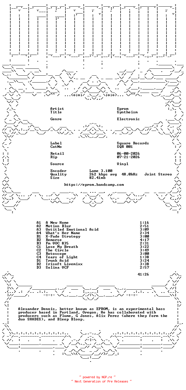 NFO for the release Eprom-Syntheism-(SQR_001)-2LP-2026-AFTERHOUR by AFTERHOUR