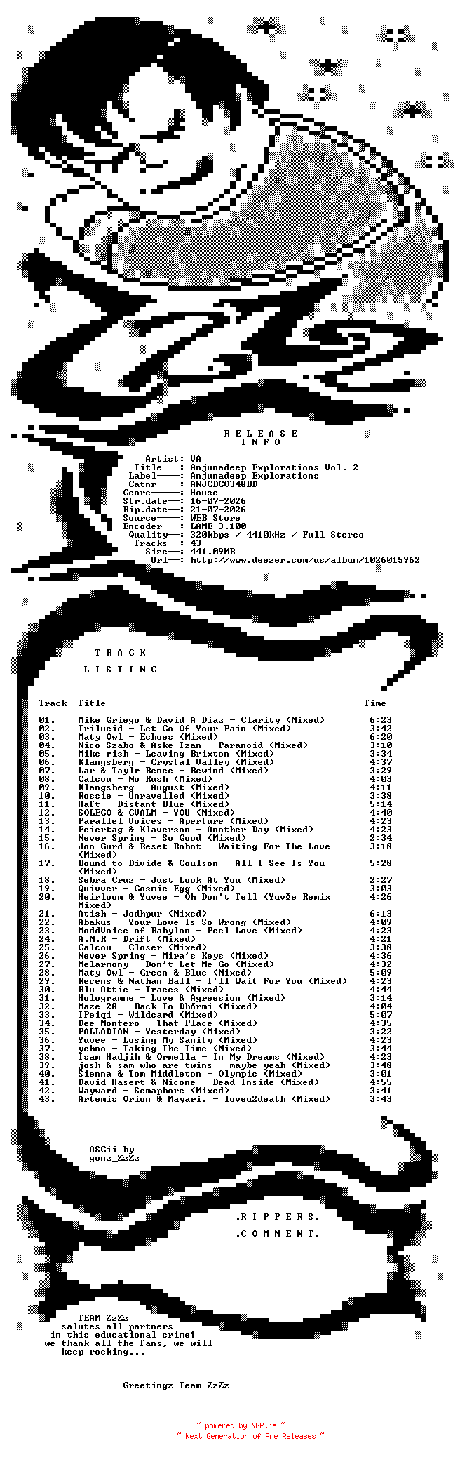 NFO for the release VA_-_Anjunadeep_Explorations_Vol_2-(ANJCDCO348BD)-WEB-2026-ZzZz by ZzZz