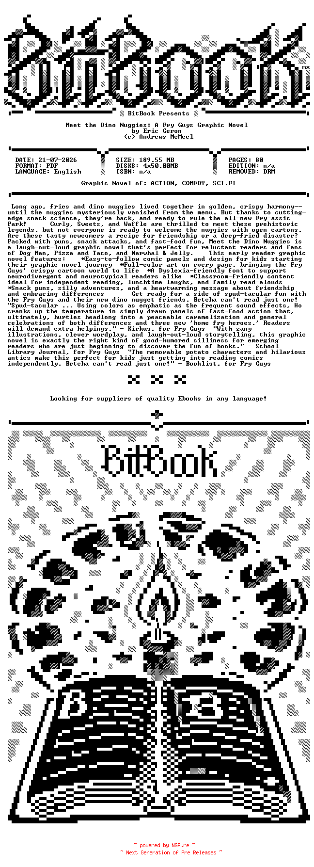 NFO for the release Andrews.McMeel.-.Meet.The.Dino.Nuggies.A.Fry.Guys.Graphic.Novel.2026.Hybrid.Comic.eBook-BitBook by BitBook