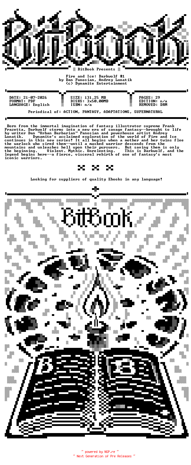 NFO for the release Dynamite.-.Fire.And.Ice.Darkwolf.No.01.2026.Hybrid.Comic.eBook-BitBook by BitBook
