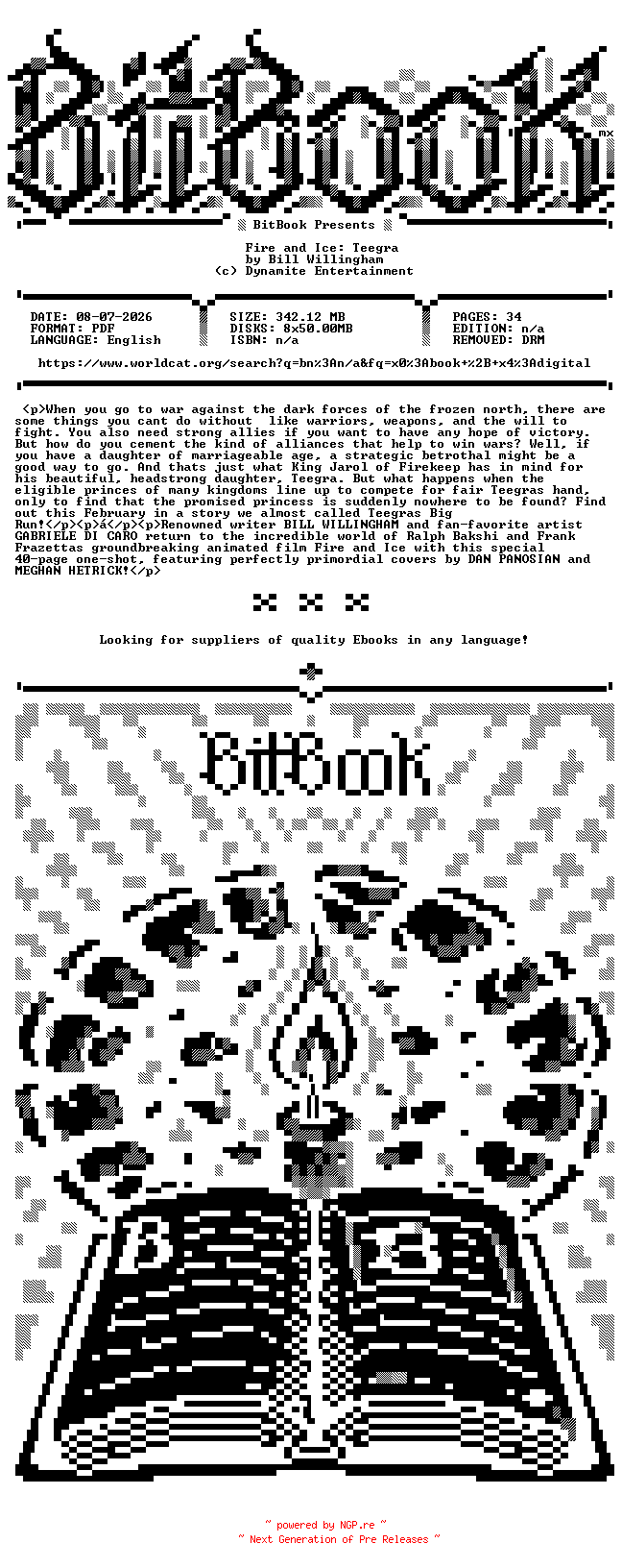 NFO for the release Dynamite.-.Fire.and.Ice.Teegra.2024.Retail.Comic.eBook-BitBook by BitBook