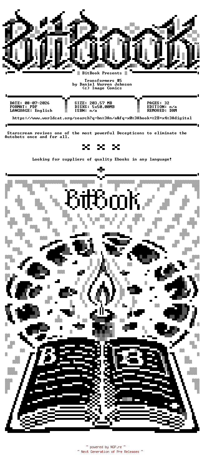 NFO for the release Image.Comics.-.Transformers.No.05.2024.Retail.Comic.eBook-BitBook by BitBook