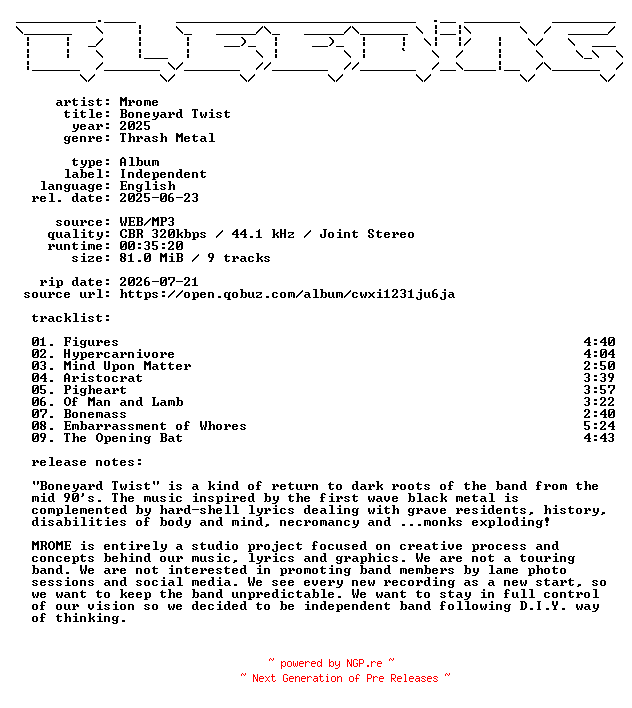 NFO for the release Mrome-Boneyard_Twist-WEB-2025-BLEEDiNG by BLEEDiNG