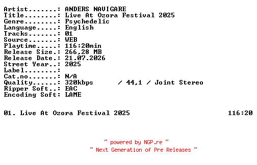 NFO for the release ANDERS_NAVIGARE-Live_At_Ozora_Festival_2025-WEB-2025-XTC_iNT by XTC_iNT