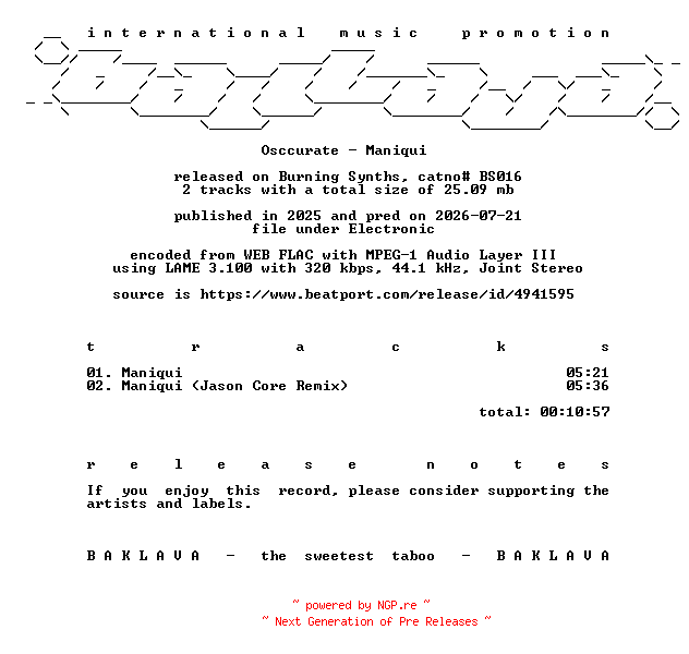 NFO for the release Osccurate-Maniqui-(BS016)-WEB-2025-BAKLAVA by BAKLAVA