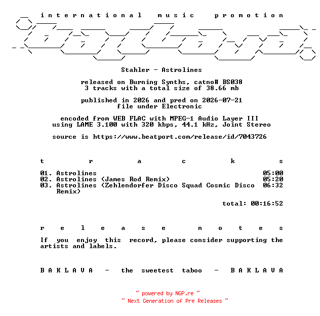 NFO for the release Stahler-Astrolines-(BS038)-WEB-2026-BAKLAVA by BAKLAVA