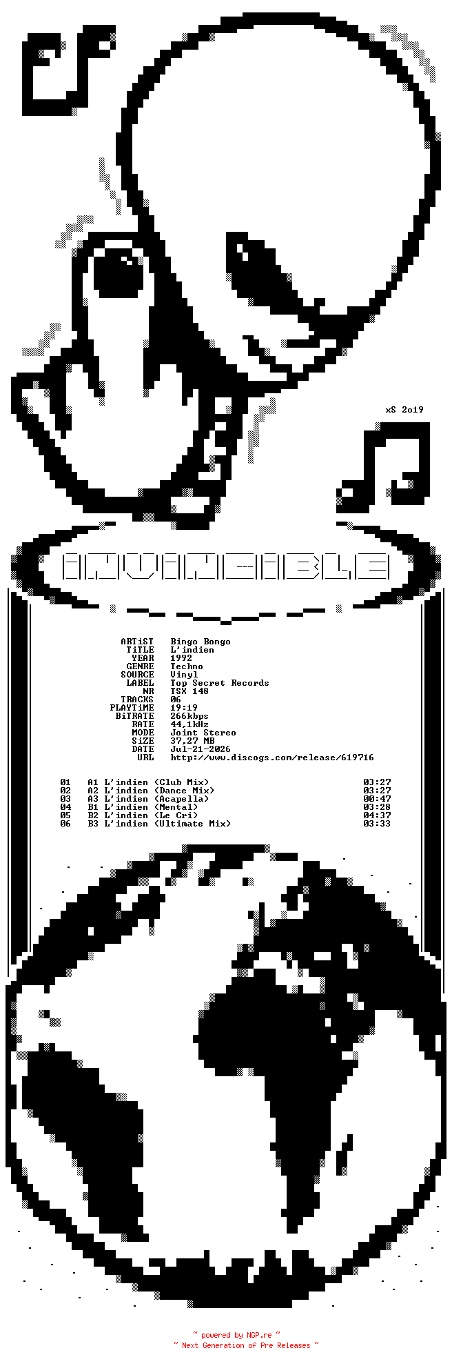 NFO for the release Bingo_Bongo-L_Indien-(TSX_148)-VINYL-1992-iNViNCiBLE_iNT by iNViNCiBLE_iNT