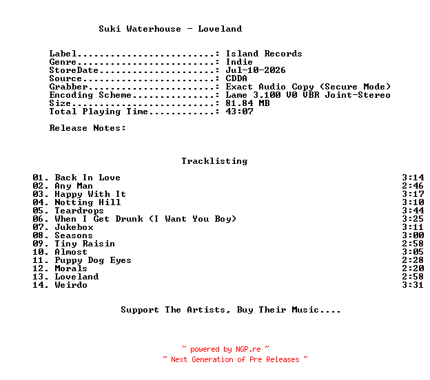 NFO for the release Suki_Waterhouse-Loveland-2026-C4 by C4