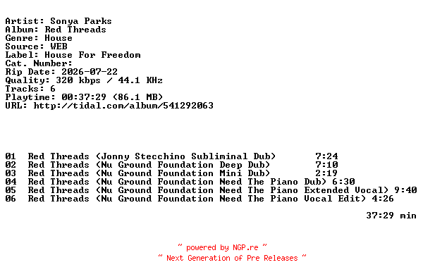 NFO for the release Sonya_Parks-Red_Threads-WEB-2026-ZLS by ZLS