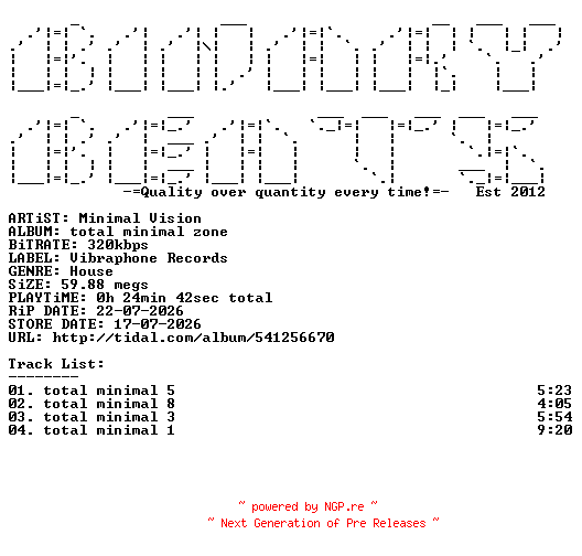 NFO for the release Minimal_Vision-total_minimal_zone-(VIBD007)-WEB-2026-BB by BB
