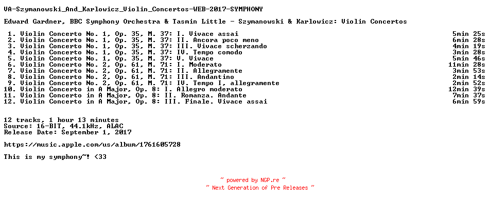 NFO for the release VA-Szymanowski_And_Karlowicz_Violin_Concertos-WEB-2017-SYMPHONY by SYMPHONY