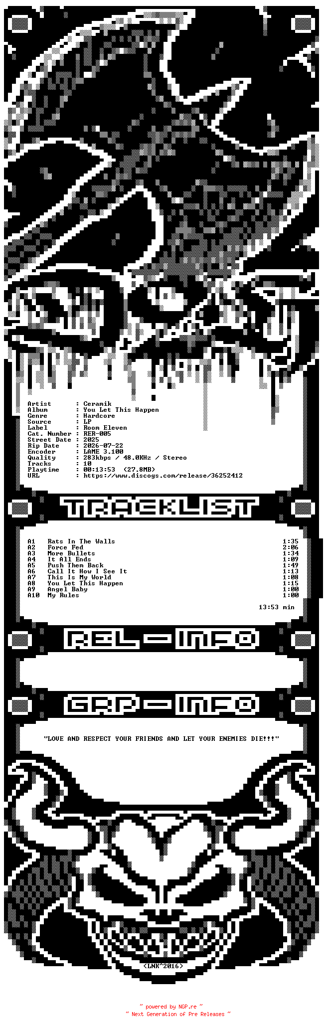 NFO for the release Ceramik-You_Let_This_Happen-LP-2025-D2H by D2H