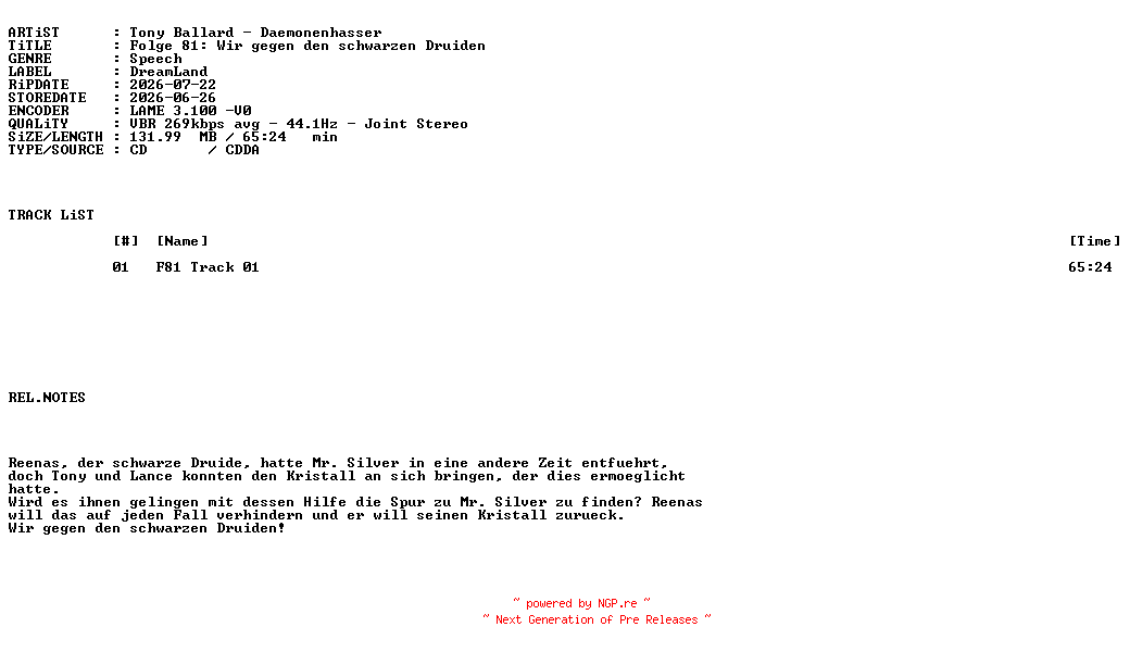 NFO for the release Tony_Ballard-F81_Wir_Gegen_Den_Schwarzen_Druiden-Audiobook-DE-2026-VOiCE by VOiCE