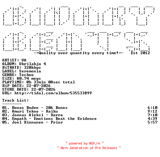 NFO for the release VA-Uhrilahja_4-(S008)-WEB-2026-BB by BB