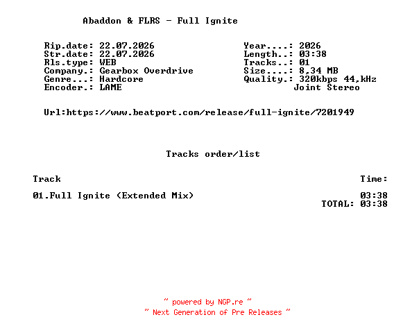 NFO for the release Abaddon_And_FLRS_-_Full_Ignite-(GBO180)-SINGLE-WEB-2026-FMC by FMC