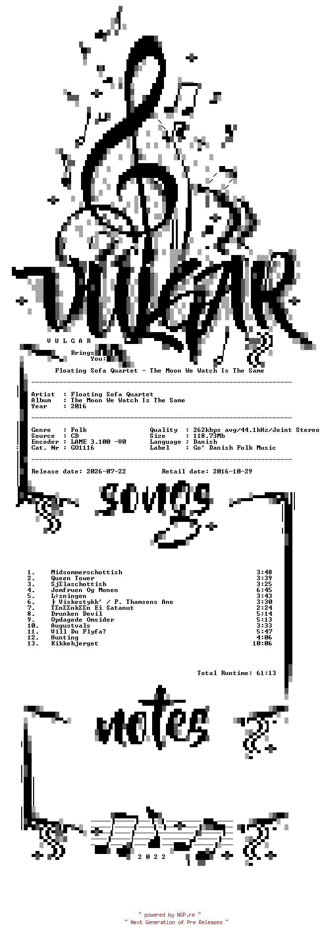 NFO for the release Floating_Sofa_Quartet-The_Moon_We_Watch_Is_The_Same-(GO1116)-DK-CD-2016-VULGAR by VULGAR