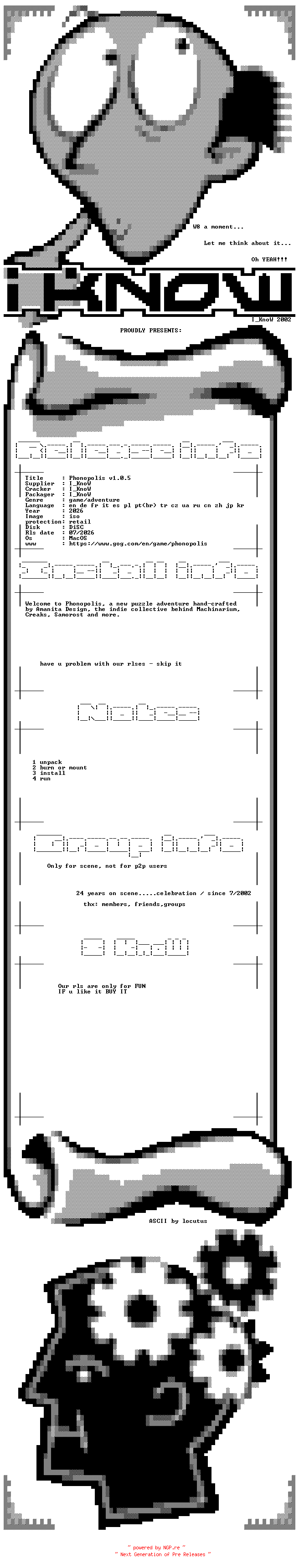 NFO for the release Phonopolis.v1.0.5.MacOS-I_KnoW by I_KnoW