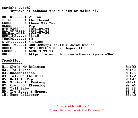 NFO for the release Willow-The_Thread-WEB-2026-ENRiCH by ENRiCH