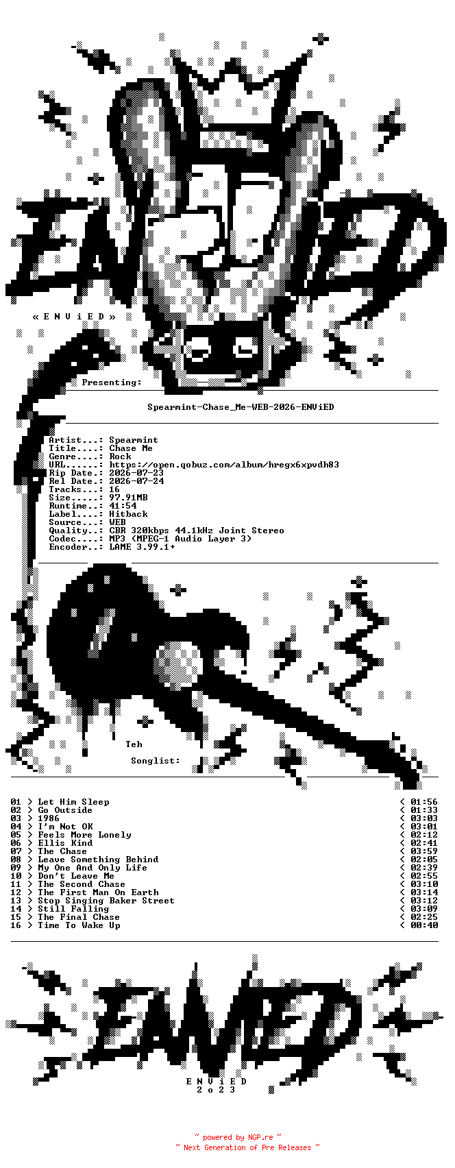 NFO for the release Spearmint-Chase_Me-WEB-2026-ENViED by ENViED