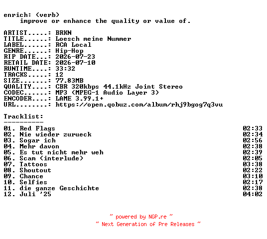 NFO for the release BRKN-Loesch_meine_Nummer-WEB-DE-2026-ENRiCH by ENRiCH