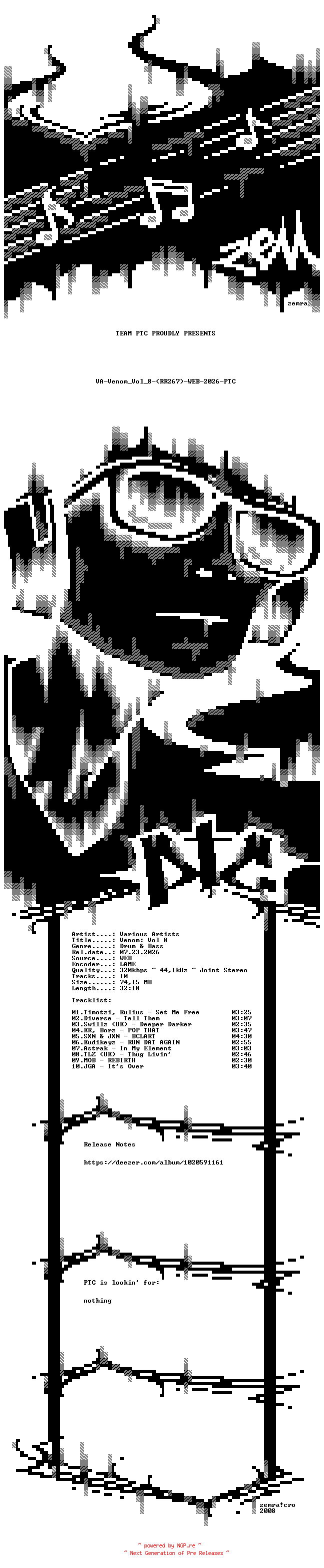 NFO for the release VA-Venom_Vol_8-(RR267)-WEB-2026-PTC by PTC